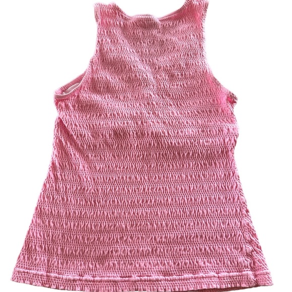 Mossimo Pink Smocked Tank Top Crossover V Neck size M - Picture 2 of 7
